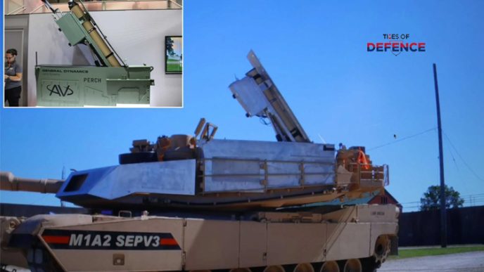 GDLS and AeroVironment Unveil PERCH 2.0 Under-Armor Loitering Munition Launcher for Abrams and Stryker