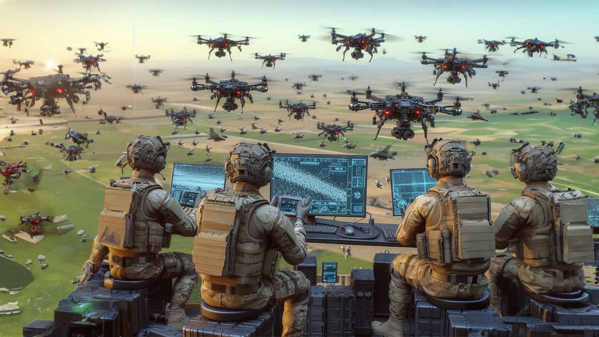 Drone swarms and the new balance of power on the battlefield with artificial intelligence